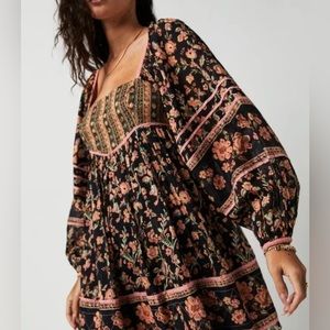 Free People Endless Afternoon Baby Doll Dress/Top Unicorn Large pockets EUC